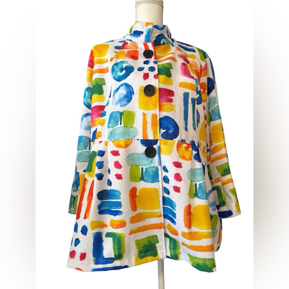 Ali Miles Colorful Abstract Print Jacket
